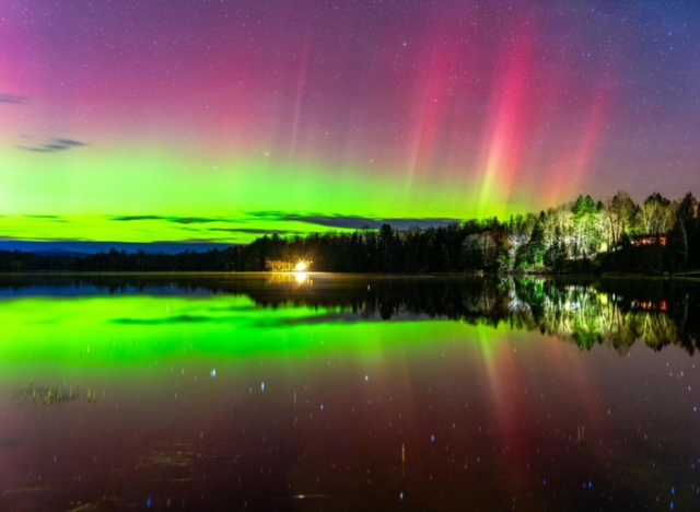Northern Lights Indian Lake by Donna Spring