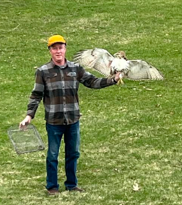 gl 359 Ted Hicks with Captured Red tailed hawk