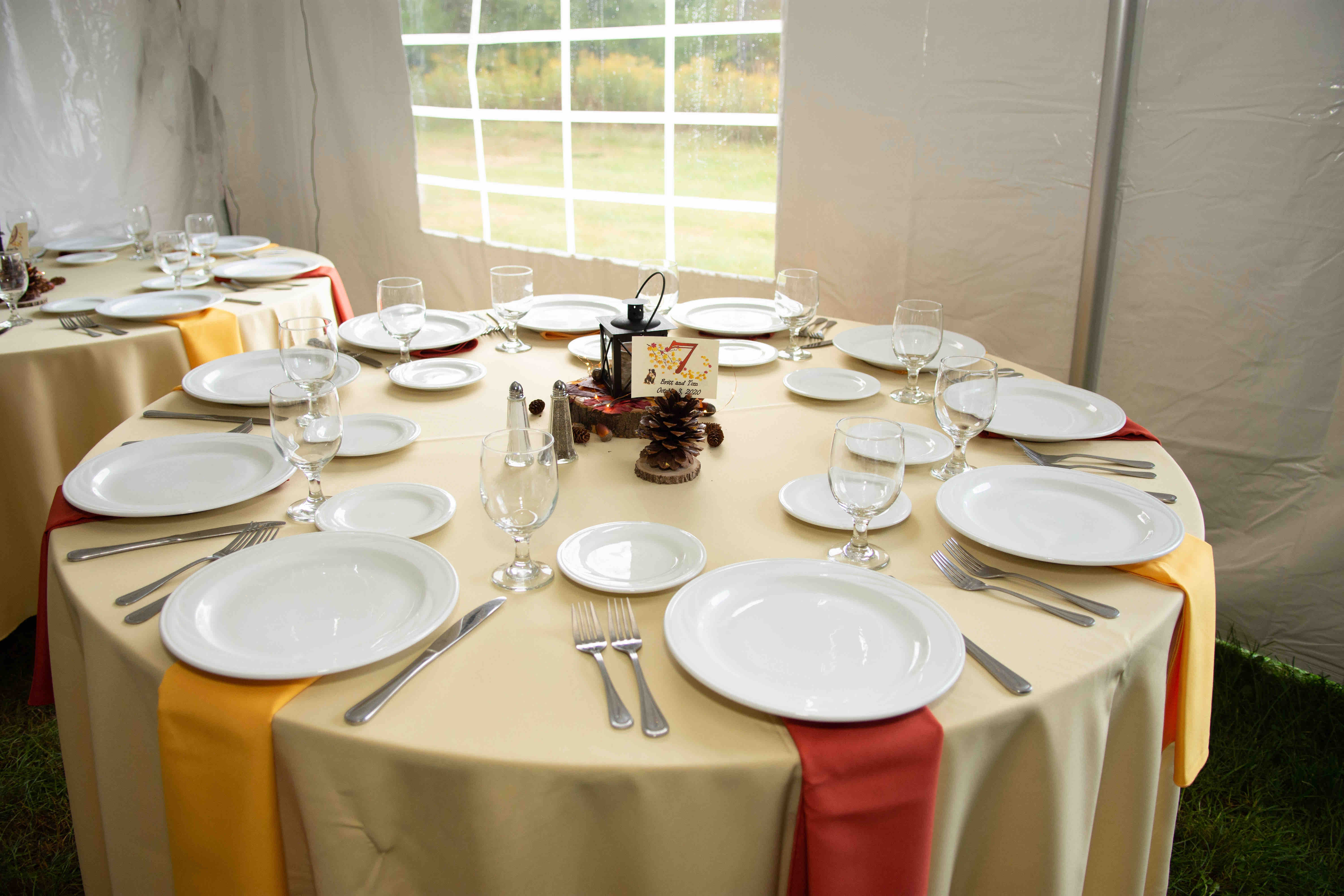 Table at a wedding